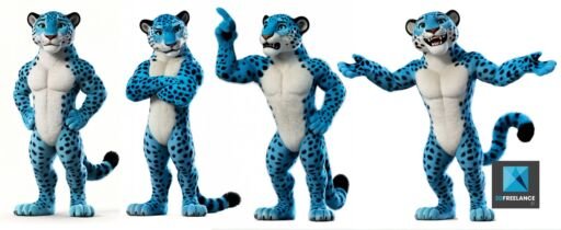 personnage léopard mascotte