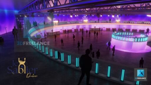image 3d discothèque boite de nuit