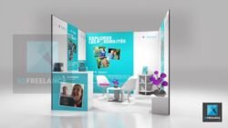 modélisation 3d stand industrie pharmaceutique