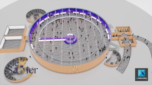 plan 3d discothèque boite de nuit