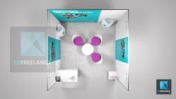 plan 3d stand industrie pharmaceutique