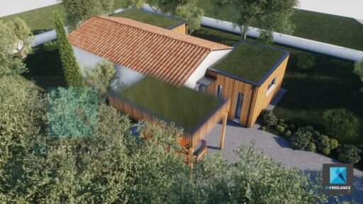 modélisation 3D de construction de maisons et animation 3D
