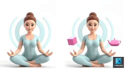 personnage 3d femme yoga