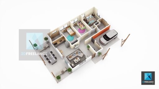 plan 3d maison immobilier Guyane