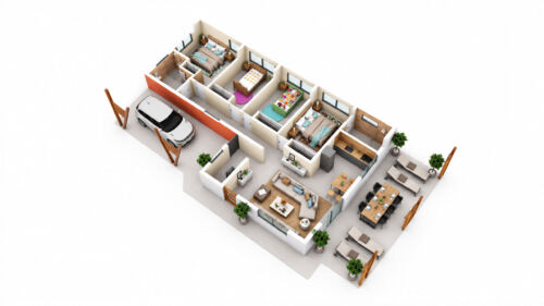 plan 3d villa immobilier Guyane