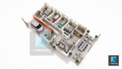 plan 3d villa immobilier Guyane