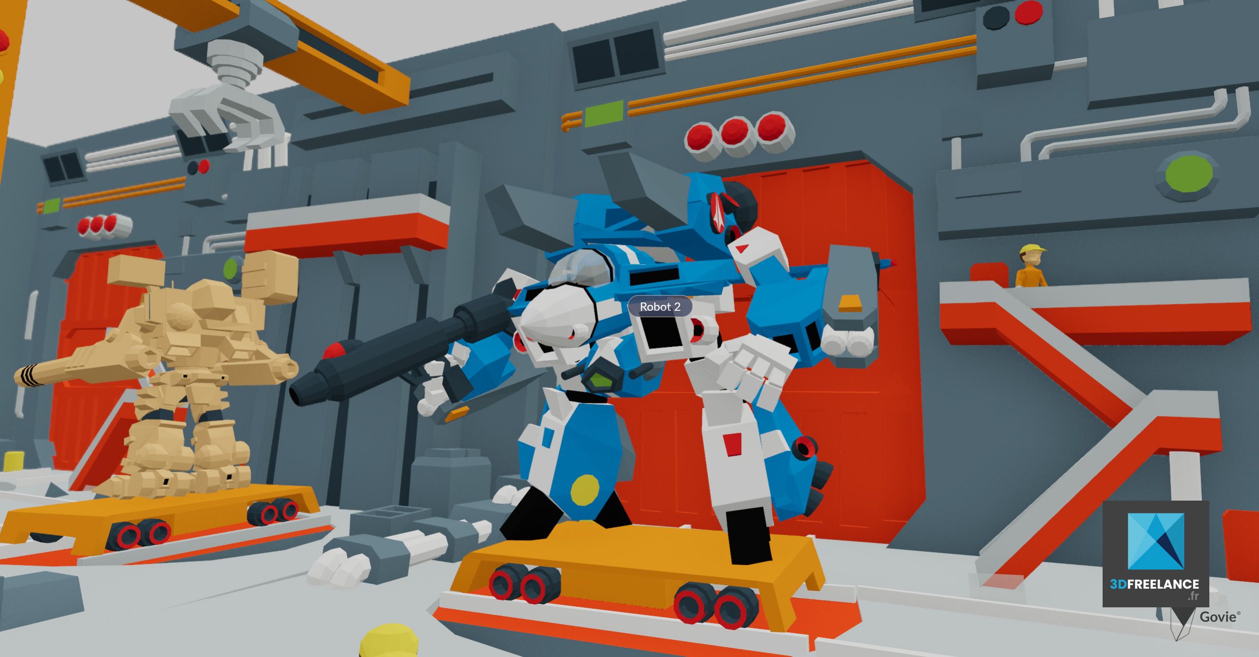 visite 3d d'une usine robots
