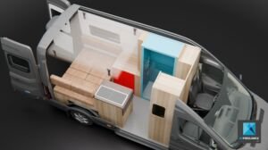 fourgonnette 3d automobile modularité