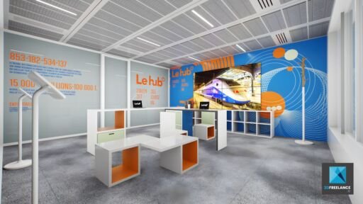 conception 3d espace accueil SNCF