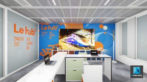 modelisation 3d espace accueil SNCF