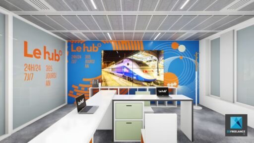 modelisation 3d espace accueil SNCF