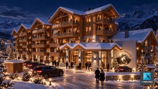 image 3d ia immobilier chalet luxe alpeggio
