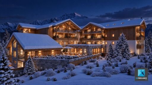 perspective 3d ia immobilier chalet luxe alpeggio