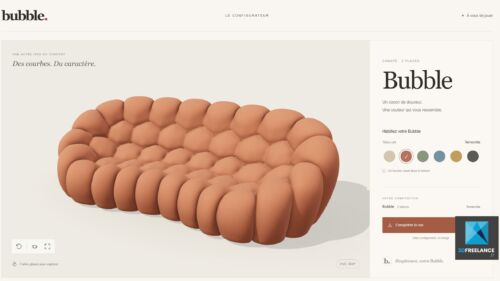 Configurateur 3D interactif de canapé et mobilier design développé en WebGL
